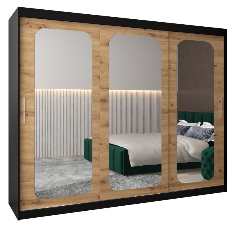 Szafa przesuwna Garderoba Abiks PROMO T3 250 czarny/artisan 1 szt.