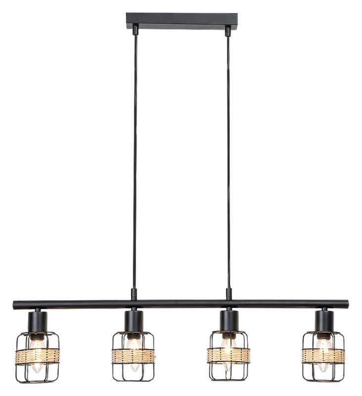 Lampa wisząca Rabalux Indiana 2848 czarna industrialna 4xE14 x 1 szt.