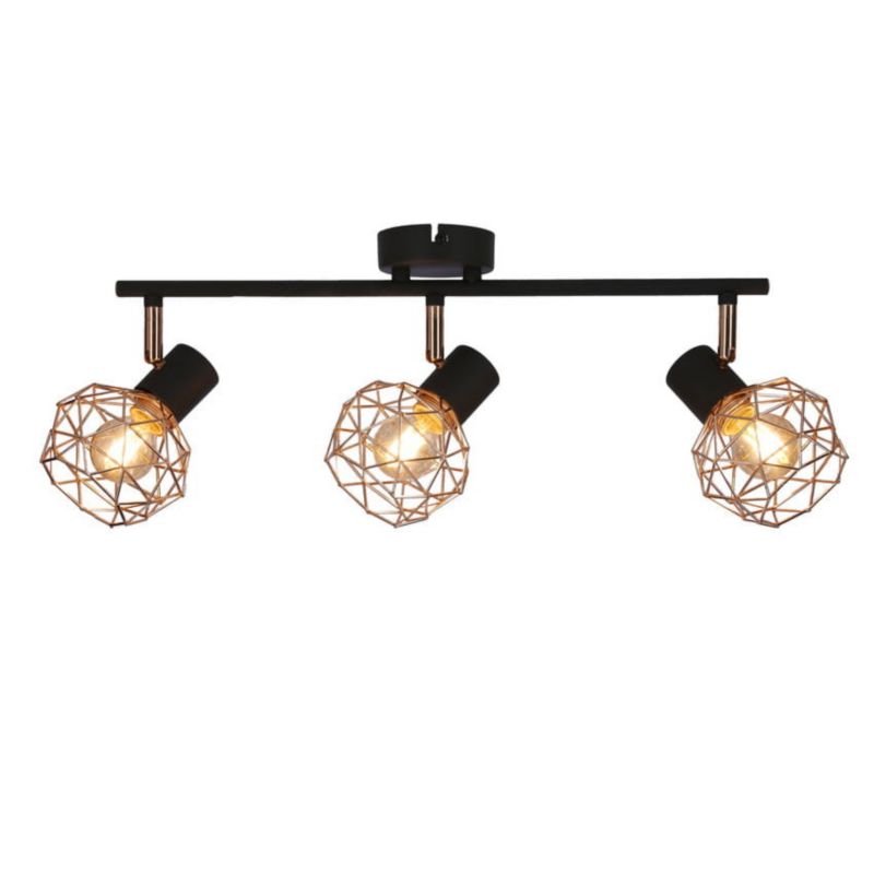 Lampa sufitowa Candellux Acrobat miedziano-czarna wym: 17 x 59 x 11 cm 3xE14 x 40W 1 szt.