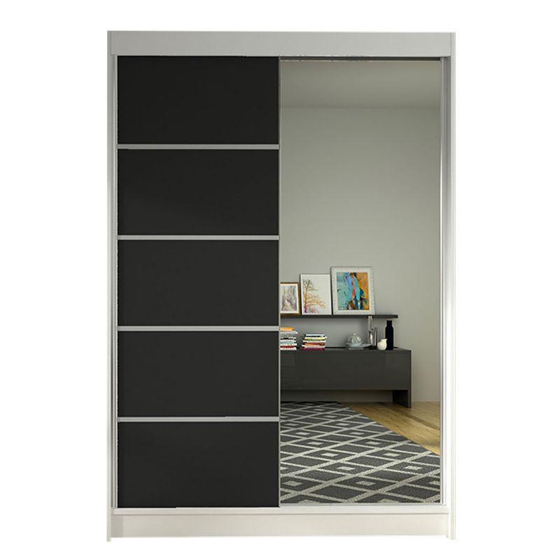 Szafa MIRJAN 24 z drzwiami przesuwnymi Lino III biały/czarny 1 szt.