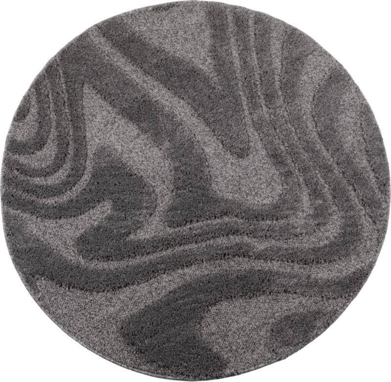 Dywan Multidecor Pisa 160 cm koło fala ciemna szara 1 szt.