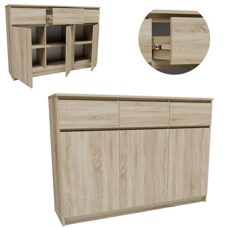 Komoda Matkam duża K1403D3SZSON wysoka szafka dąb sonoma 1 szt.