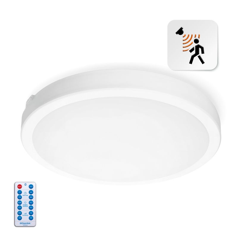 Plafon z czujnikiem ruchu LED Nairos Kobi 36W 3cct IP65 biały 1szt.