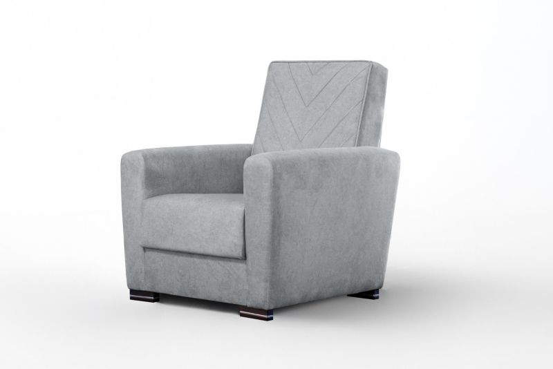 Fotel tapicerowany Bettso Vera z pikowanym oparciem do salonu szary 1szt.