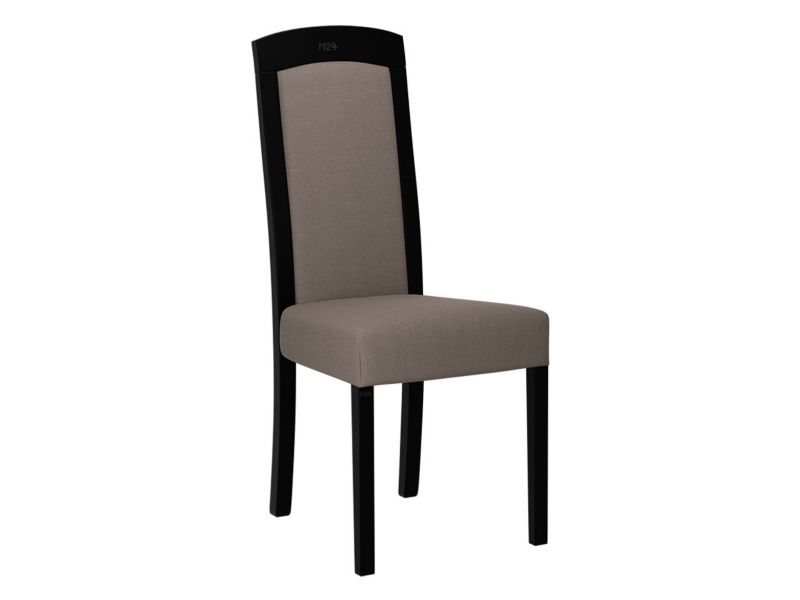 Krzesło MIRJAN 24 tapicerowane Roma VII czarny/brązowa plecionka 1 szt.