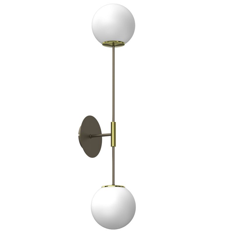 Kinkiet ścienny Luminex Satelit tytanowy złoto-złoty połysk-biały 2 x E27 x 15W IP20 wym: 80 x 15 x 18 cm - 1 szt.