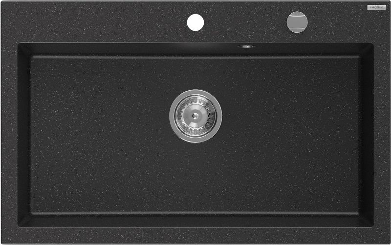 Zlewozmywak granitowy Mexen Elix czarny/srebrny metalik 800x500 mm - 6527801005-73
