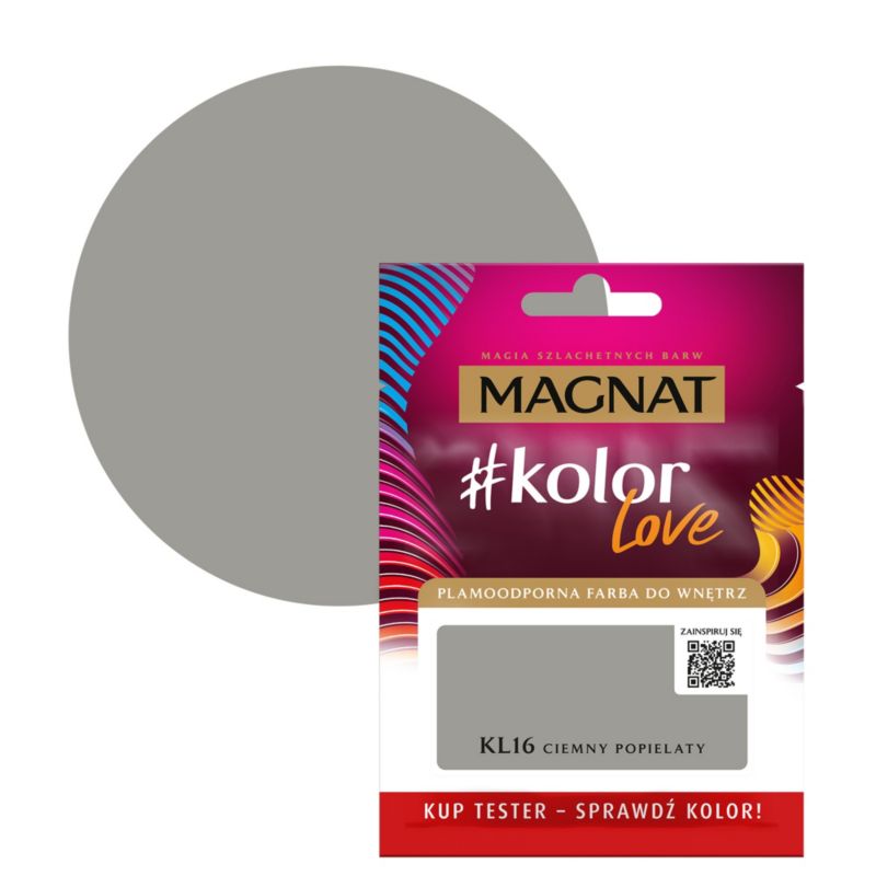 Tester farby plamoodpornej Magnat #kolorLove KL16 ciemny popiel 0,025 l