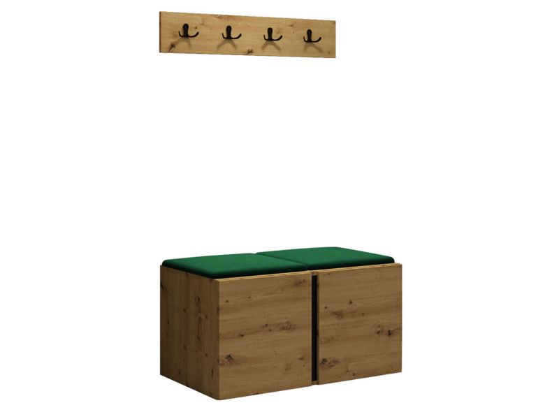 Garderoba MIRJAN 24 Orion VI dąb artisan/czarny + butelkowa zieleń 1 kpl.