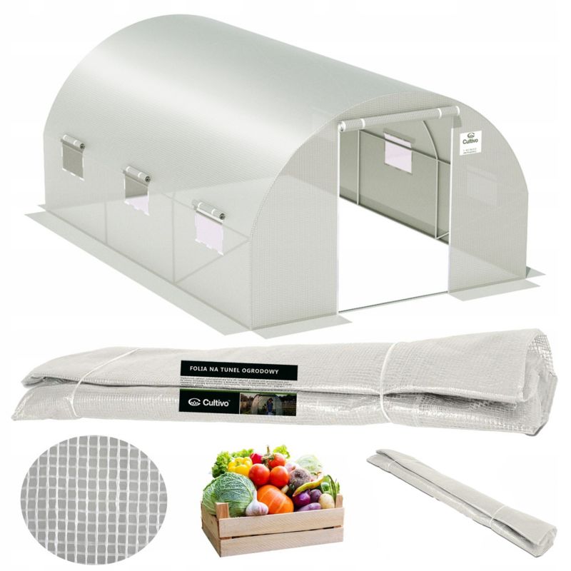Folia Cultivo Poszycie Na Tunel Ogrodowy Szklarnia 2,5x4x2 Biały Uv4 Mocna 1 szt