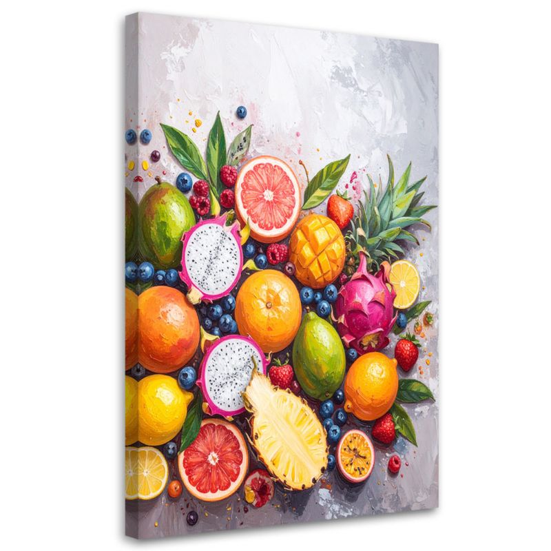 Obraz do kuchni jadalni Feeby Egzotyczne Kolorowe owoce 80x120cm 1szt