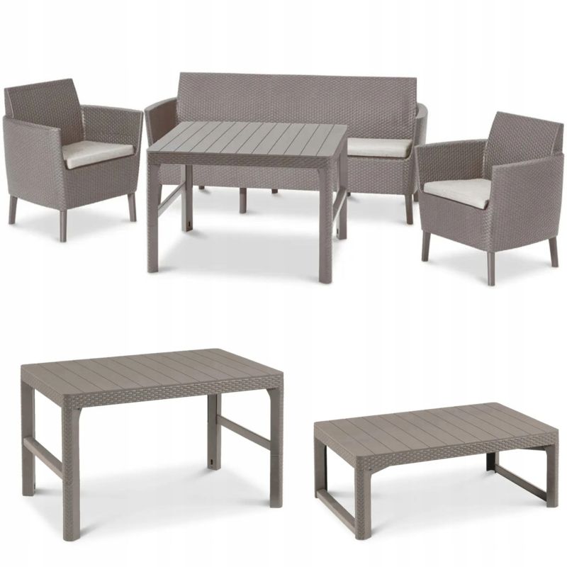 Zestaw Mebli Ogrodowych Keter Salemo Stół Lyon Sofa 2xFotel na Taras 1 kpl