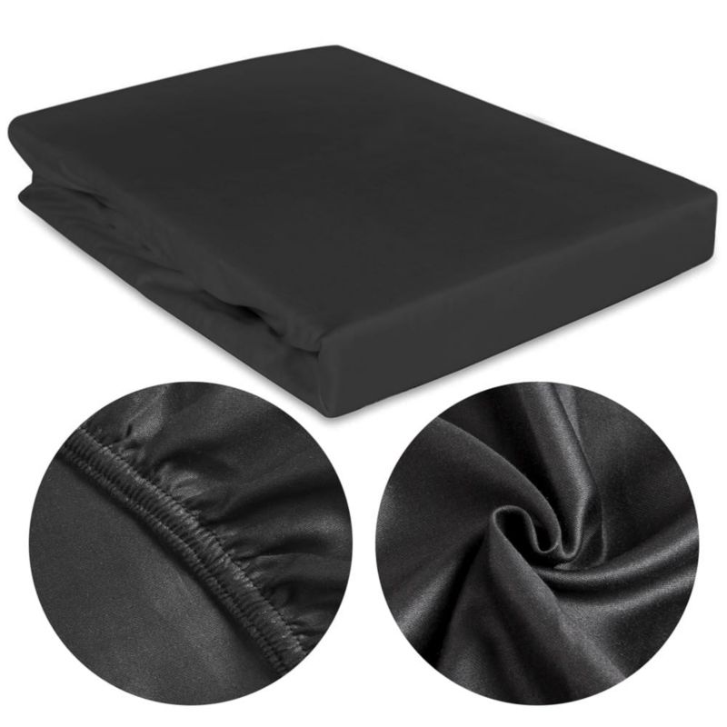 Prześcieradło satynowe z gumką Darymex 180x200 kolor Czarny 1 szt.