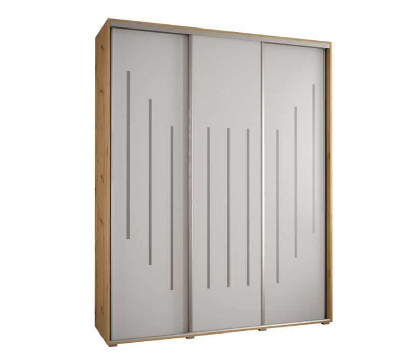 Szafa przesuwna Abiks DAVOS 8 wysoka szer.200cm gł.60cm artisan/biały/srebrny 1szt.