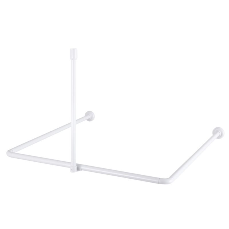 Drążek prysznicowy Nira kątowy 90 x 90 x 80 cm 25 mm biały