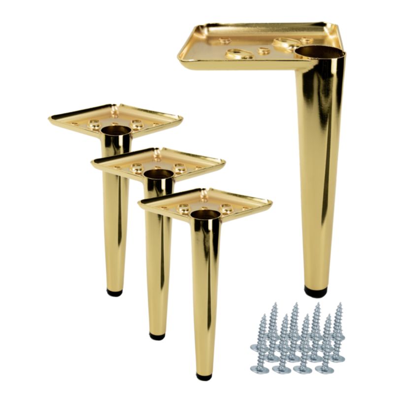 Noga meblowa B&B Szpilka złoty chrom wysokość 17 cm 4 szt