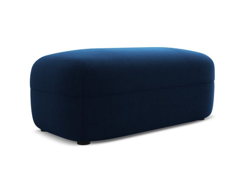 Pufa LaMiaSofa RIMINI z tkaniny welwetowej 92x48 cm królewski niebieski 1 szt.