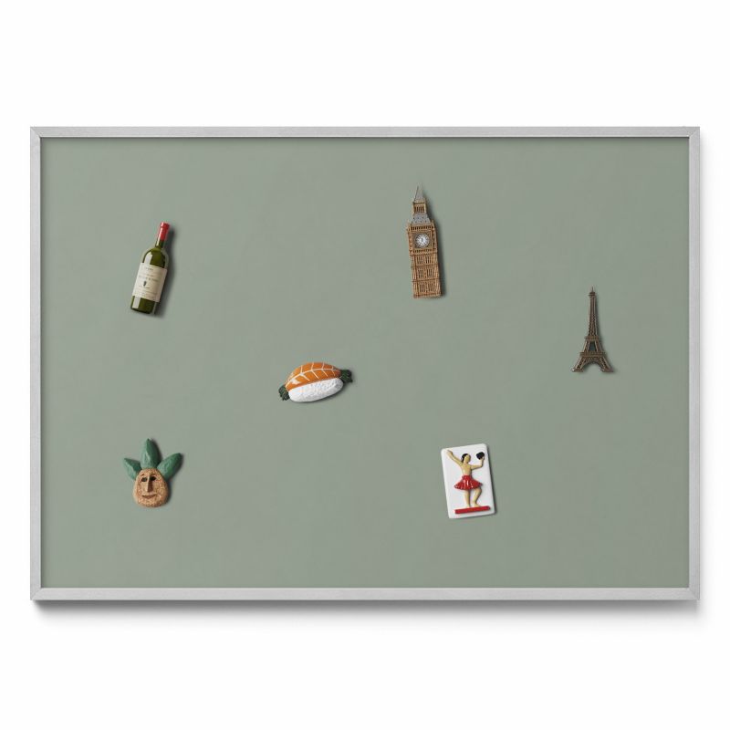 Tablica na magnesy Tulup 100x70 cm Kolor jasny oliwkowy w srebrnej ramie 1 szt.