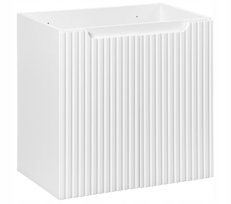 Szafka pod Umywalkę łazienkowa 60 cm Wisząca z frontem ryflowanym Nova White Biała Furnidea 1 szt.