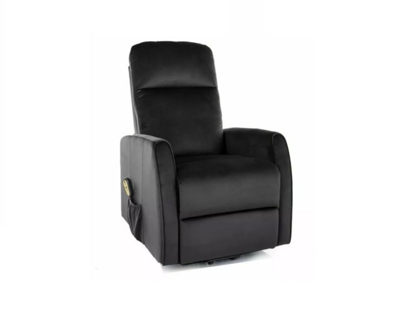 Fotel rozkładany LETO VELVET czarny SIGNAL 1 szt.