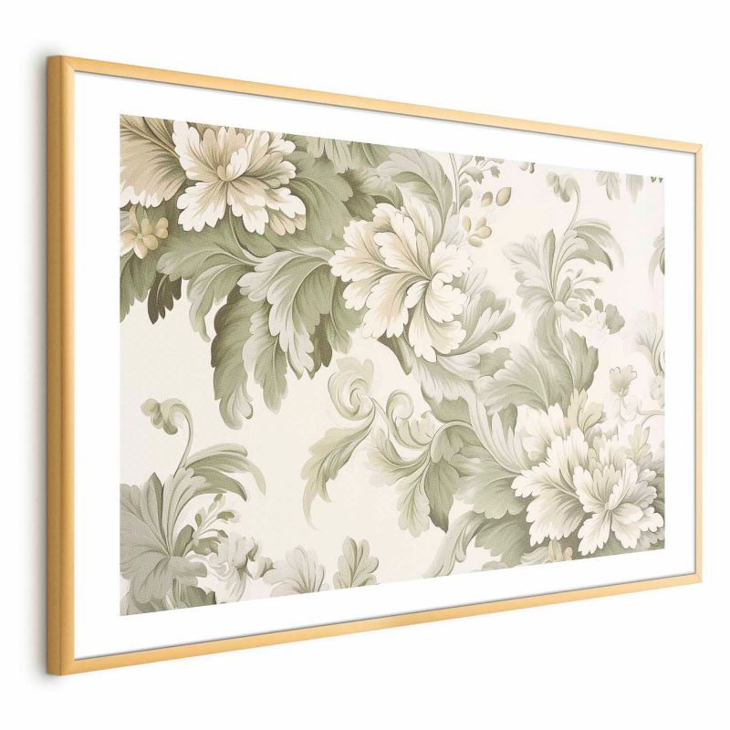 Plakat Artgeist Vintage kwiaty 42x29,7 cm z ramą złotą 1 szt