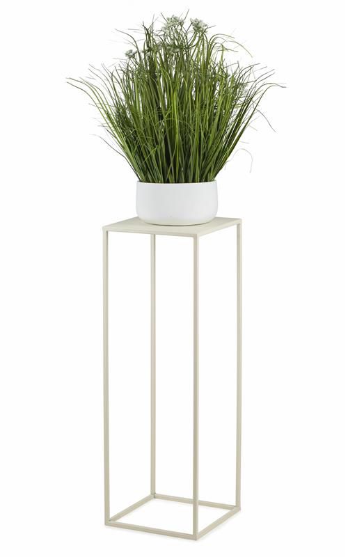 Kwietnik stojący HowHomely Metalowy Kremowy 24x70 cm
