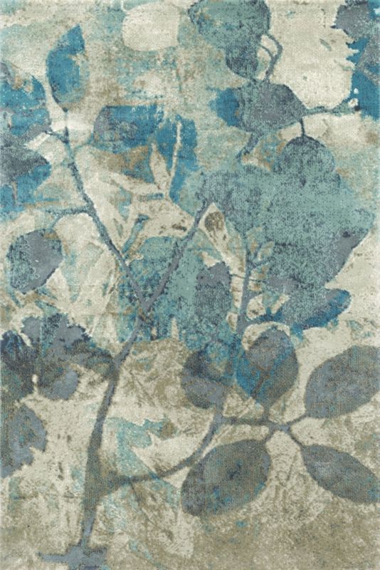 Dywan Sintelon, Nowoczesny Saga Liście Beżowo-niebieski 80x150 1 szt.