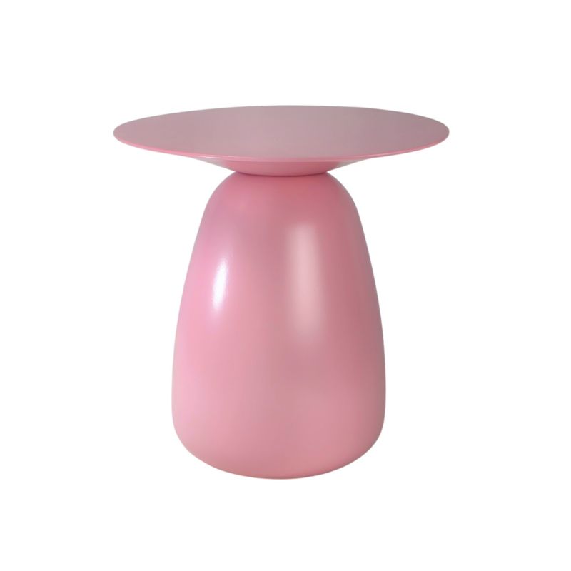 Stolik drewniany Kayani Baobab 34 śr. 32,5 cm pudrowy róż 1 szt.