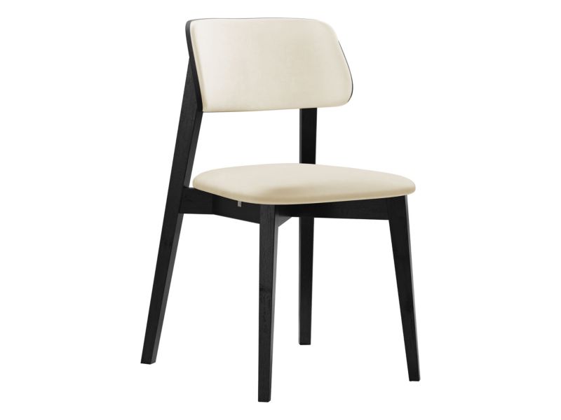 Krzesło MIRJAN 24 tapicerowane KT63/C czarny/śmietankowy aksamit 1 szt.