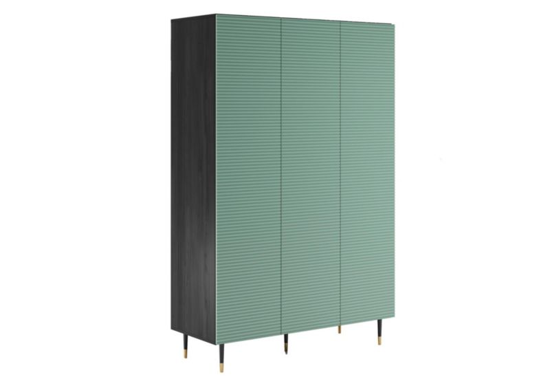 Nowoczesna uchylna duża szafa trzydrzwiowa IMPERIO pistacjowa do salonu