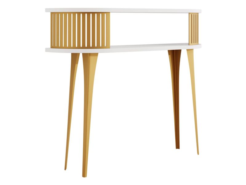 Konsola owalna MIRJAN 24 Roenni złoty/biel arktyczna 1 szt.