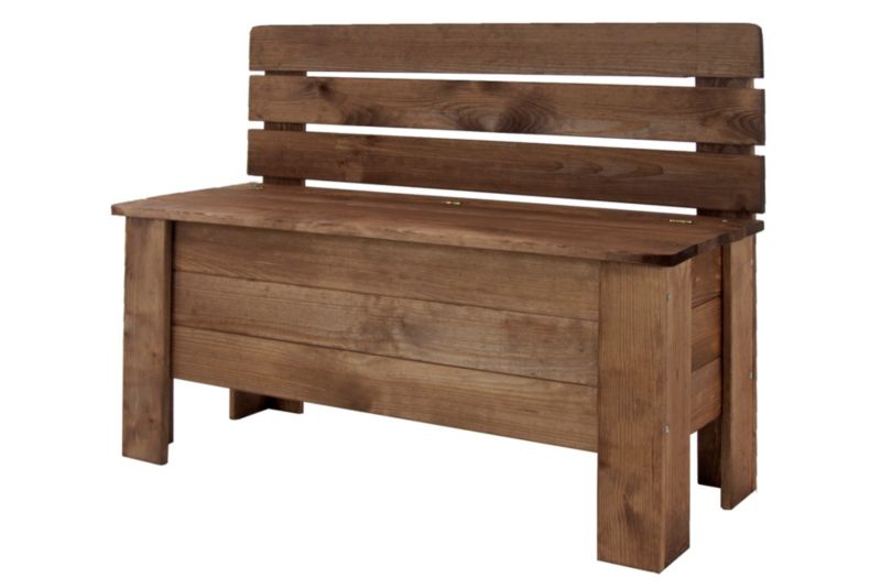 Skrzynia ogrodowa drewniana MODO24 impregnacja brązowa z oparciem eko 1 szt.