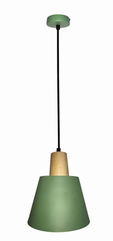 Lampa sufitowa wisząca Candellux Faro zielona - jasne drewno wym: 90 x 17 x 17 cm 1xE27 x 40W 1 szt.