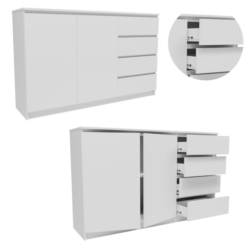 Komoda Matkam duża szafka K0132D4SZBIA biała 1 szt.