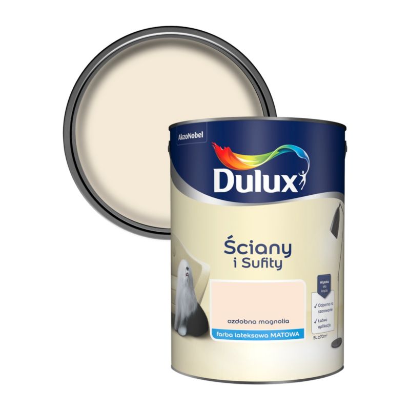 Farba Dulux Ściany i Sufity ozdobna magnolia 5 l