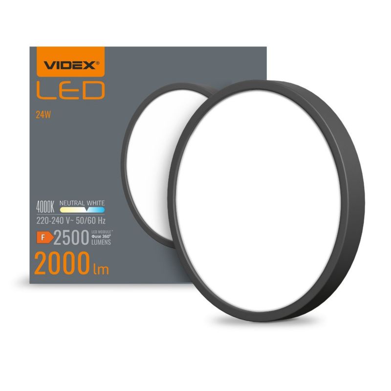 Plafon sufitowy lampa Videx czarno-biały LED 20W wym: 2,9 x 26,4 cm - 1 szt.