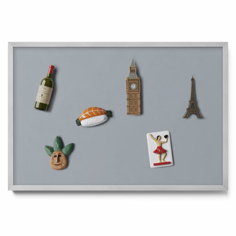 Tablica magnetyczna na ścianę Tulup 60x40 cm Kolor szary w srebrnej ramie 1 szt.