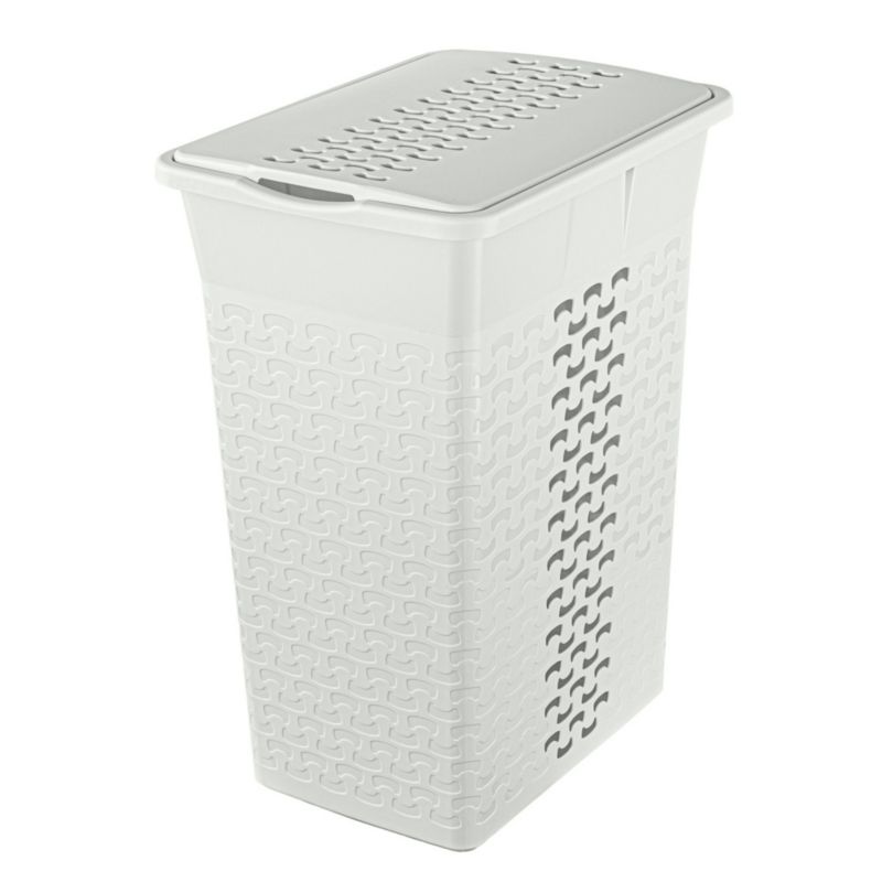 Kosz EDANTI Na Pranie Bieliznę Wolnostojący Łazienkowy 35 L Biały 1 szt.