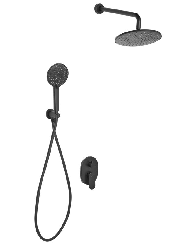 Zestaw prysznicowy podtynkowy z deszczownicą Tinguiririca Czarny 1 szt.
