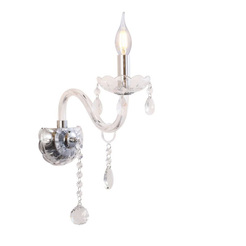 Kinkiet ścienny Candellux Cristallo srebrno-przezroczysty-biały 1 x E14 x 40W IP20 wym: 37 x 25 x 12 cm - 1 szt.