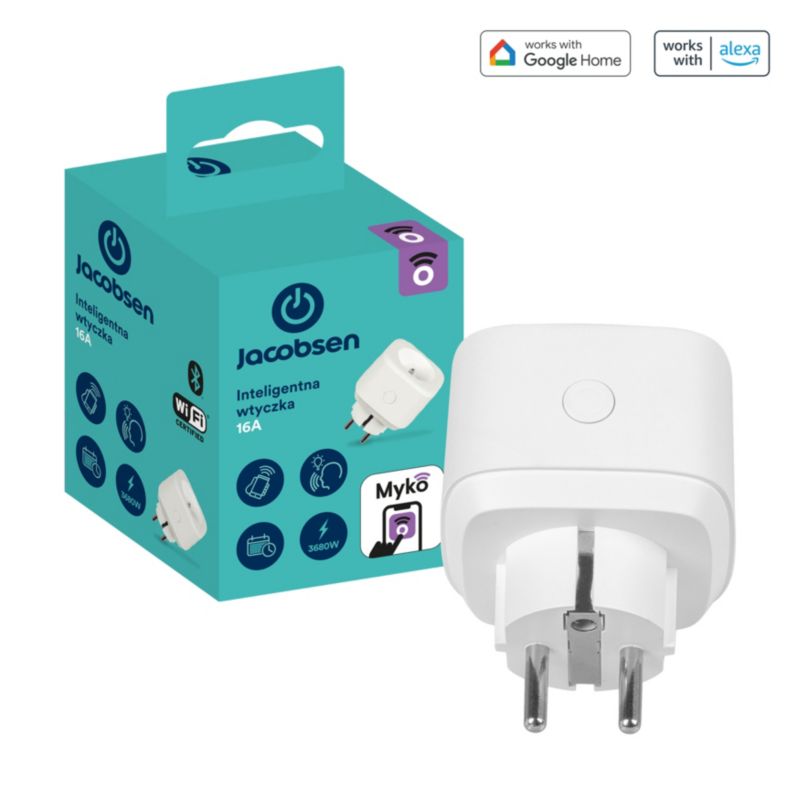 Inteligentne gniazdo Jacobsen Myko białe