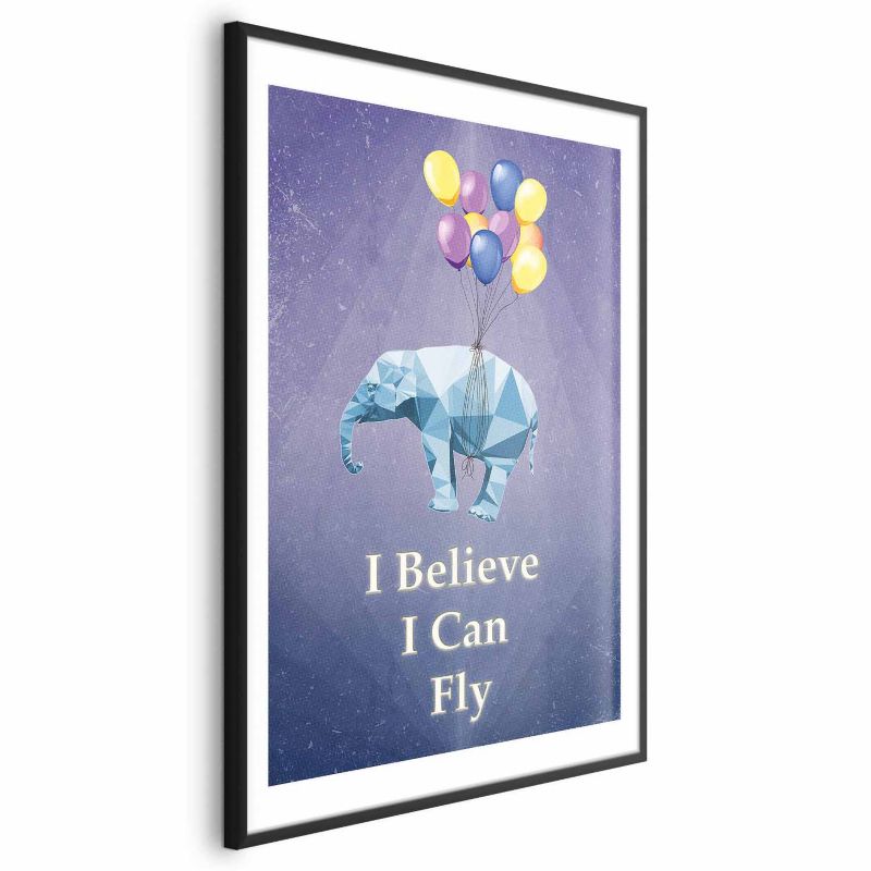 Plakat Artgeist Latający słoń 40x60 cm z ramą czarną 1 szt