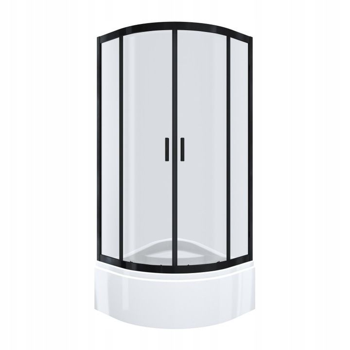 Kabina prysznicowa NAMELESS Durasan 90x90 czarny mat półokrągła z brodzikiem 1szt.