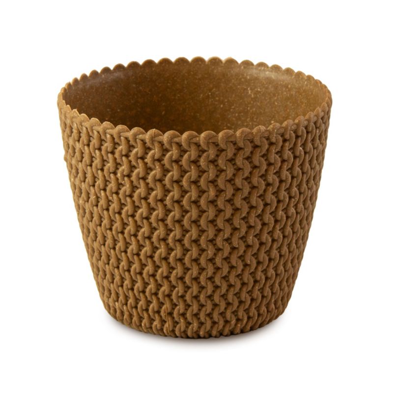 Doniczka EDANTI Osłonka Domowa 25,9 cm Na Stół Parapet Do Domu Brązowa 1 szt.