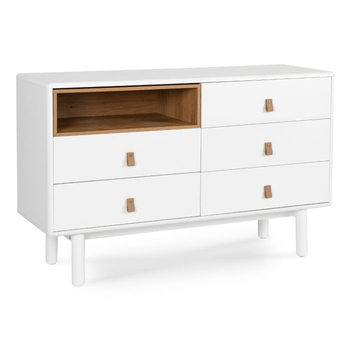 Komoda Naomi 120 cm Mebel Elite z Szufladami i Półką Biała 1 szt