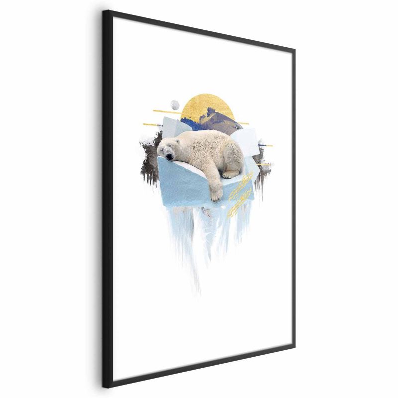 Plakat Artgeist Niedźwiedź polarny 21x30 cm z ramą czarną 1 szt