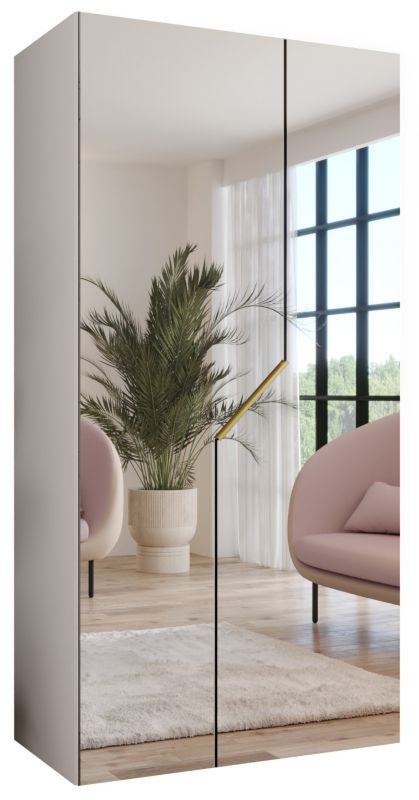 Szafa uchylna z lustrem otwierana Abiks ANDREW 3 100 wys 202 cm Biały + Złoty 1 szt