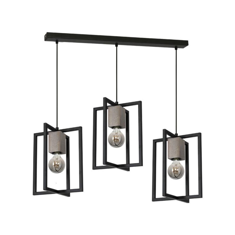 Lampa wisząca Milagro Ralph 7124 czarno-szara szerokość 100 cm 3xE27 x 60W 1 szt.
