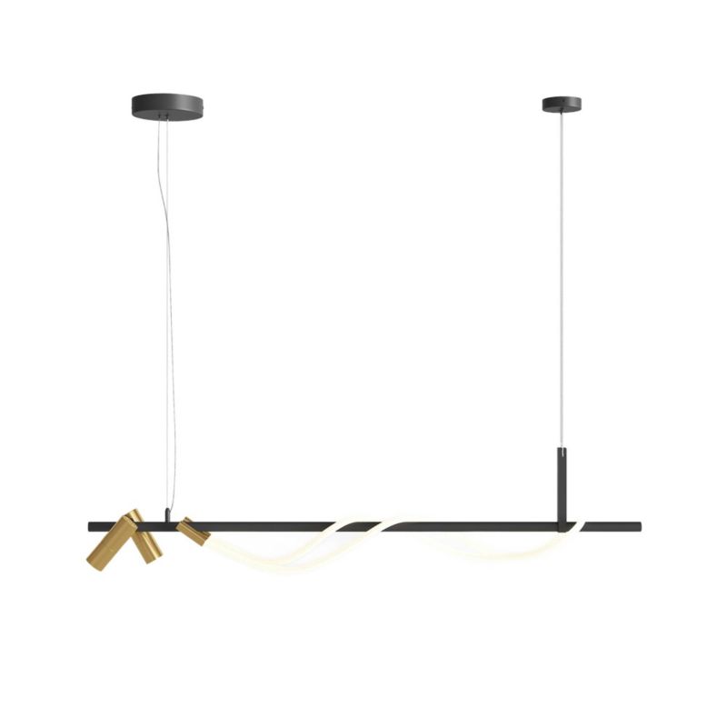 Lampa wisząca Maytoni Tau czarno-biała wym: 150 x 18 x 140 cm wbudowany LED 42W 1 szt.