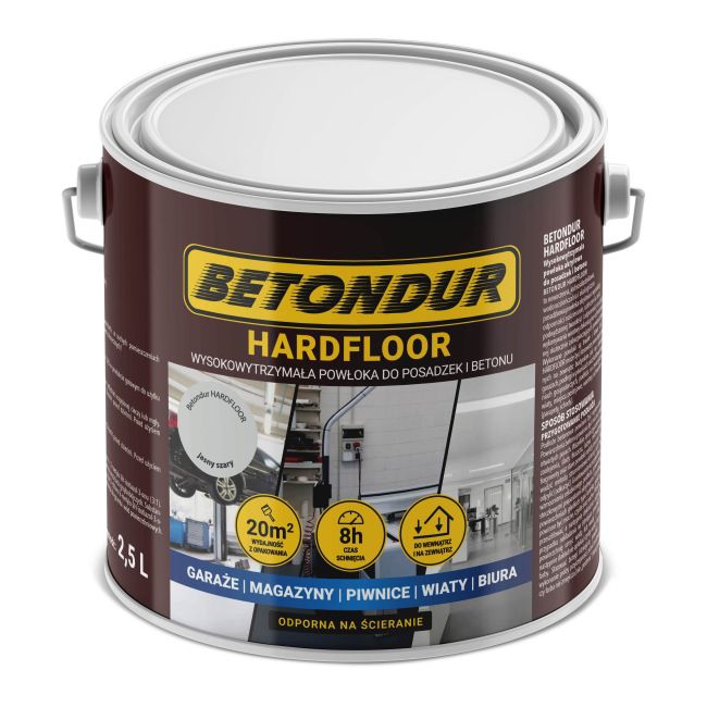 Farba do betonu Betondur Hardfloor jasno szara 2,5 l